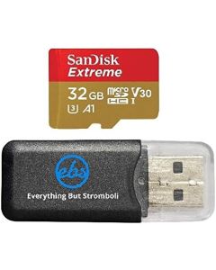 32GB Sandisk Micro SDXC Extreme 4K MicroSD Flash Memory Card Class 10 works with DJI Mavic Pro, Spark, Phantom 4, Phantom 3 Quadcopter 4K UHD Video Camera Drone with Everything But Stromboli Reader