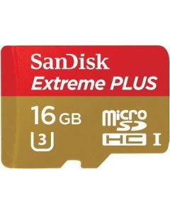 SanDisk Extreme Plus microSDHC UHS-I Memory Card with Adapter, 16GB