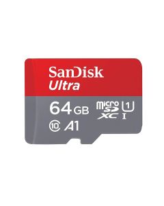 SanDisk Ultra Plus 64GB microSDXC UHS-I Card with SD Adapter, Grey/Red, Full HD up to 100 MB/S For Android Phone, Tables and Camera (2 Pack of 64 GB Micro SD- Card)