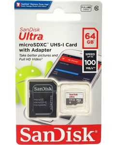 SanDisk SDSQUNC064GAULM Ultra 64GB microSDXC UHS-I Card with Adapter (Pack of 2)