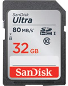 Sandisk Ultra SDHC 32GB 80MB/S C10 Flash Memory Card (SDSDUNC-032G-AN6IN)