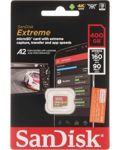 SanDisk 400GB Extreme MicroSDXC UHS-I Memory Card - C10, U3, V30, 4K, A2, Micro SD - SDSQXA1-400G-GN6MN