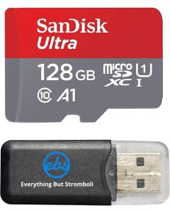 Sandisk Micro SDXC Ultra MicroSD TF Flash Memory Card 128GB 128G Class 10 works with Go Pro Hero 4 Hero Session Gopro 4 w/ Everything But Stromboli Memory Card Reader